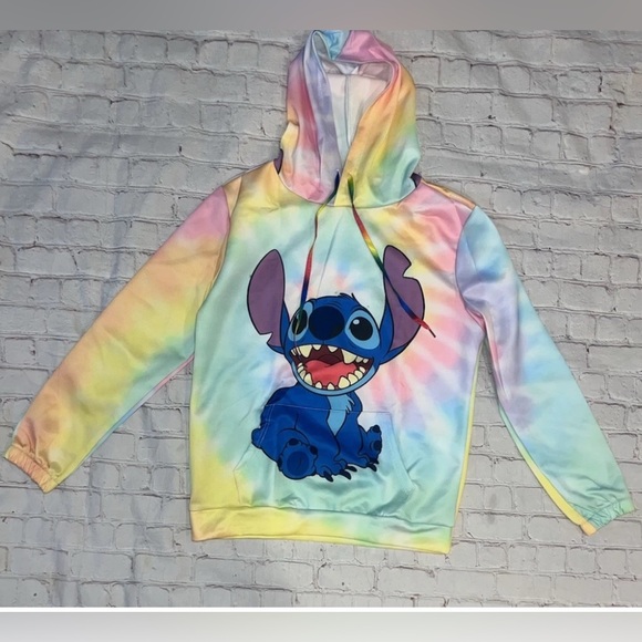 Not Sure Tops - Womens Teen Girls Size XXL STITCH Character Hoodie Colorful Lilo Sweatshirt